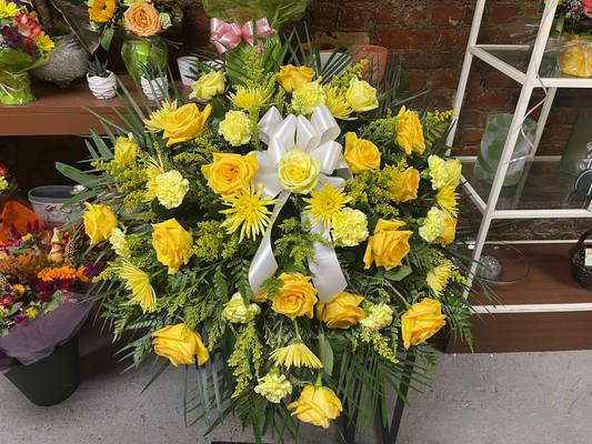 Golden Remembrance Casket Spray
