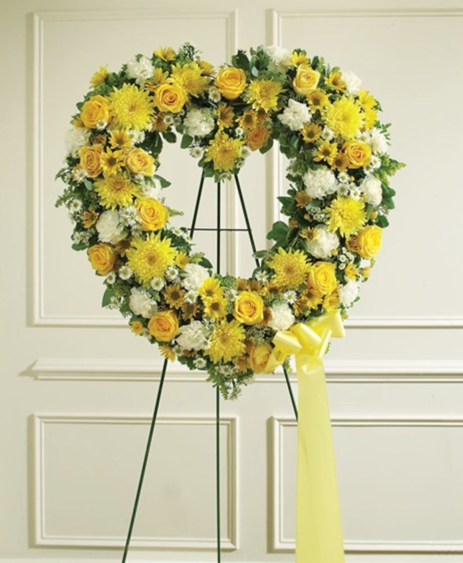 Golden Heart Remembrance Wreath
