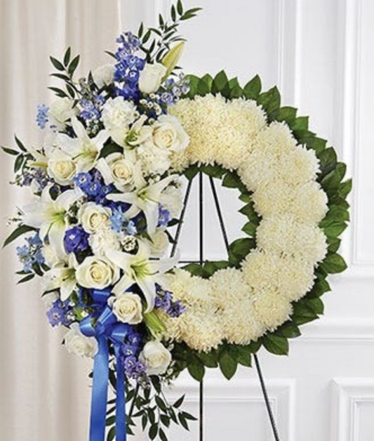 Peaceful Blue Remembrance Wreath