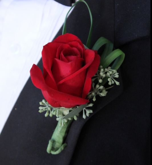 Classic Red Rose Boutonniere