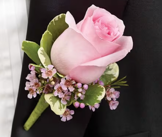 Blush Rose Garden Boutonniere